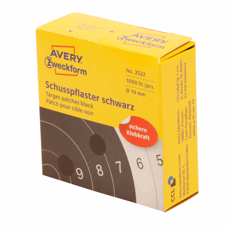 Schiesssport Shop Avery schusspflaster schwarz
